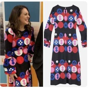 Dawn O’Porter X Joanie - Bramble Retro Button Print Midaxi Dress US 8 /UK 12 NWT